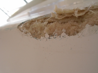 Fibreglass damage - fell off trailer Fibreglass damage - fell off trailer