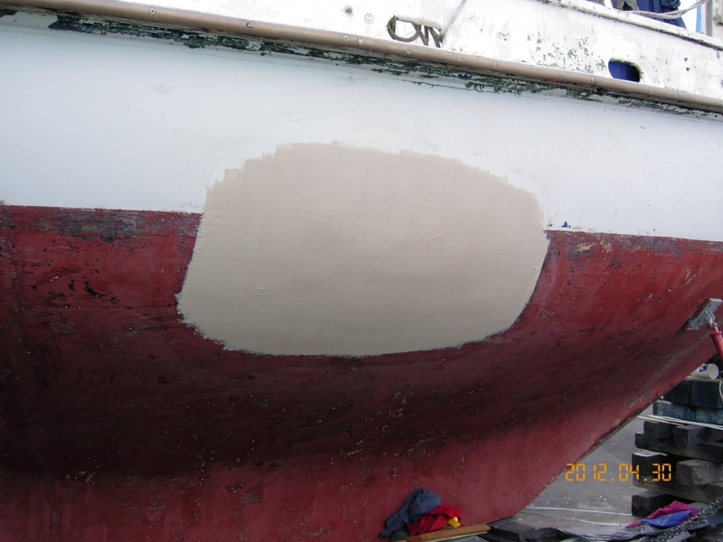 Fibreglass hull repaired