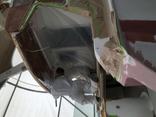 Glassing new aft cabin top Glassing new aft cabin top