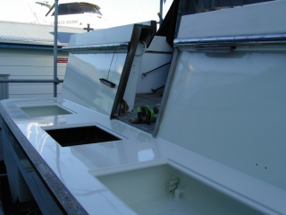 Rebuilt deck lockers painted Rebuilt deck lockers painted