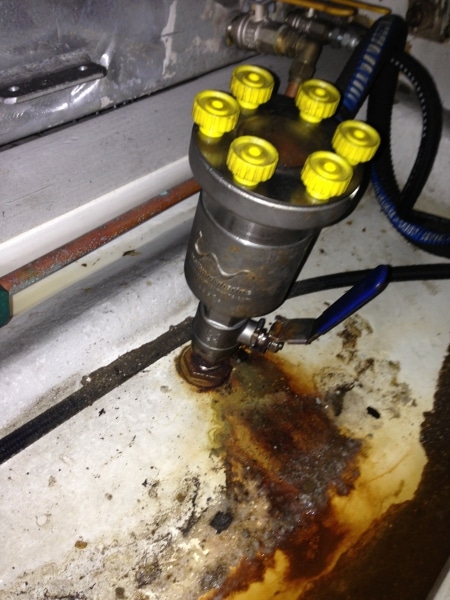 Seawater valve that needs repairing